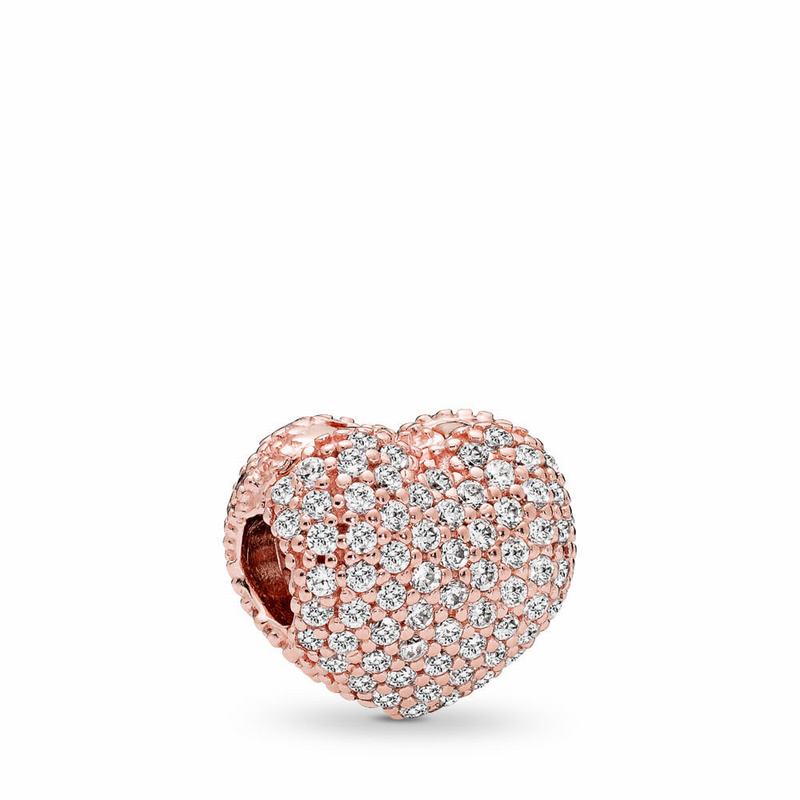 Talismane Pandora Rose™ Pavé Open My Inima Clip (blY6x4gn)